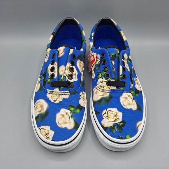 New Vans Era Romantic Floral Lapis Blue and White Flower Women's Size 8 - Picture 5 of 9
